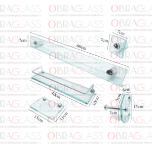 KIT DE VIDRO PARA BOX DE BANHEIRO 3 KIT DE VIDRO PARA BOX DE BANHEIRO 3