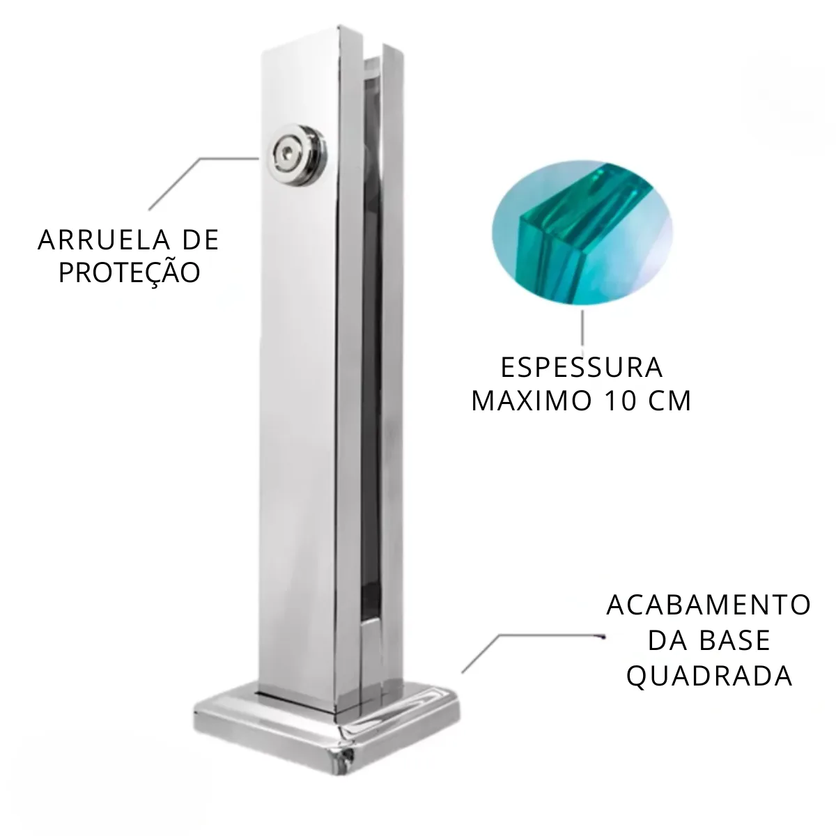 TORRE PINÇA PRESILHA DE INOX PARA CORRIMAO GUARDA CORPO DE VIDRO BLINDEX OBRGLASS 4 TORRE PINÇA PRESILHA DE INOX PARA CORRIMAO GUARDA CORPO DE VIDRO BLINDEX OBRGLASS 4
