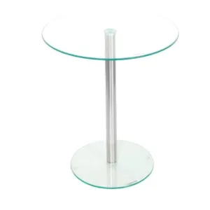 Mesa De Centro Canto De Sala Transparente Incolor 50cm