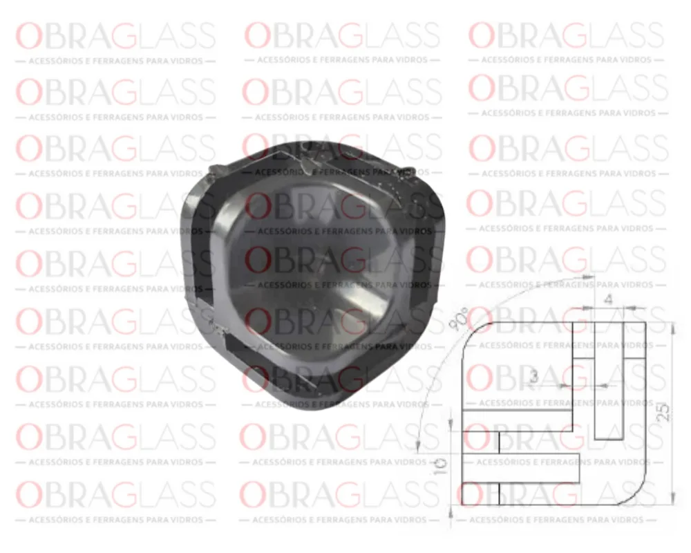 CONECTIVOS PARA PRATELEIRA DE VIDRO 3 CONECTIVOS PARA PRATELEIRA DE VIDRO 3