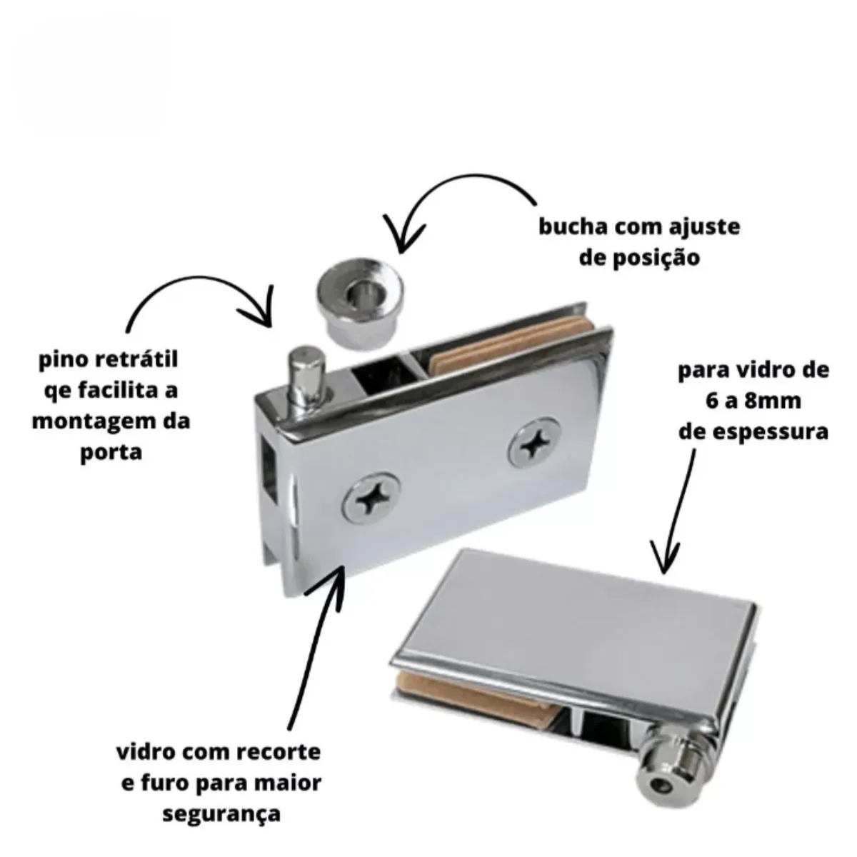 DOBRADIÇA DE RACK CRISTALEIRA ARMARIO DE VIDRO 8MM 3 DOBRADIÇA DE RACK CRISTALEIRA ARMARIO DE VIDRO 8MM 3