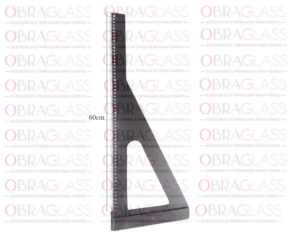 REGUA ESQUADRO BAGUELITE COM ESCALA NUMERICA PARA CORTAR VIDRO BLINDEX MARMORE MADEIRA PEDRA 3