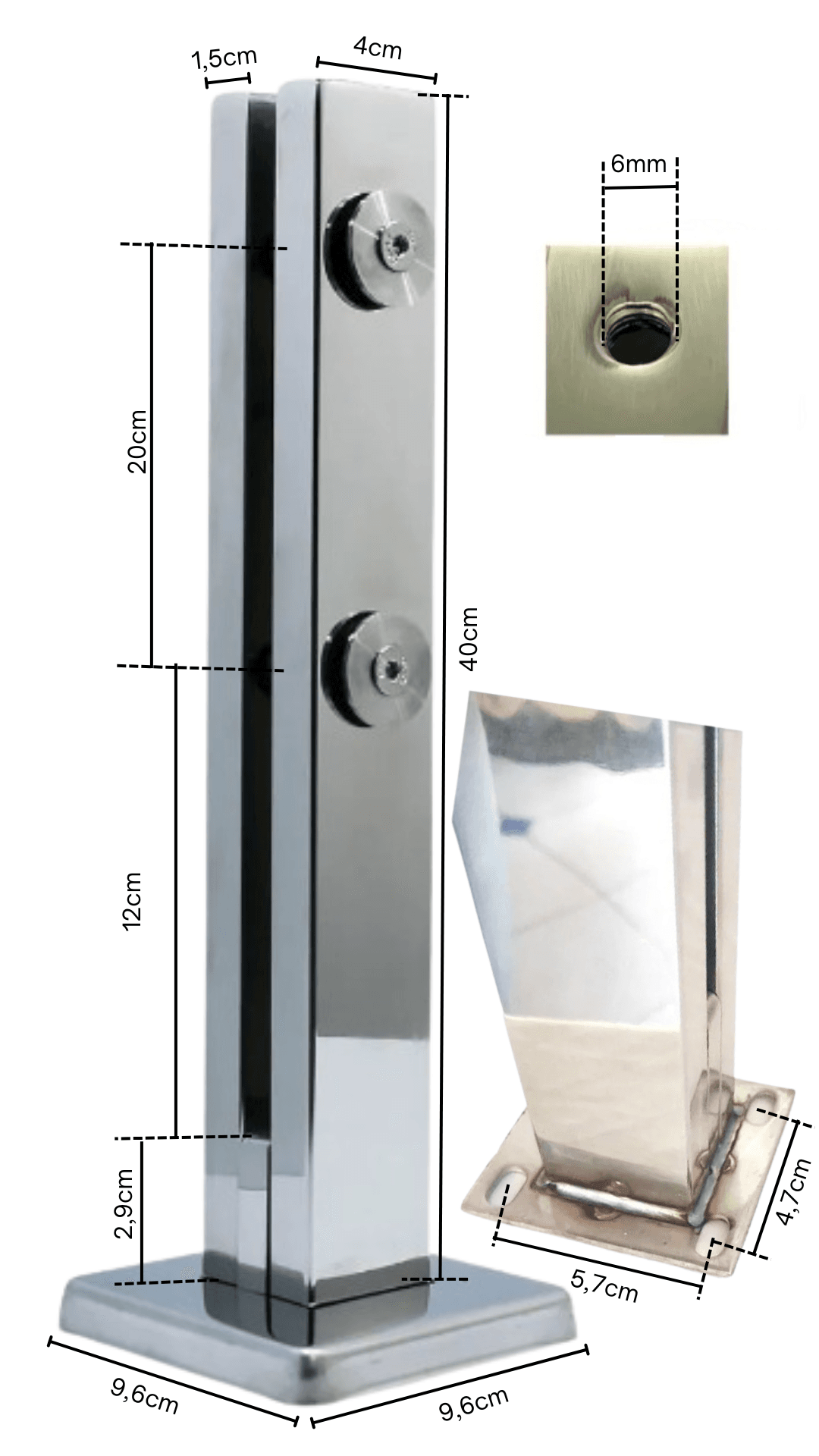 TORRE PINÇA PRESILHA DE INOX PARA CORRIMAO GUARDA CORPO DE VIDRO BLINDEX OBRGLASS 5 TORRE PINÇA PRESILHA DE INOX PARA CORRIMAO GUARDA CORPO DE VIDRO BLINDEX OBRGLASS 5