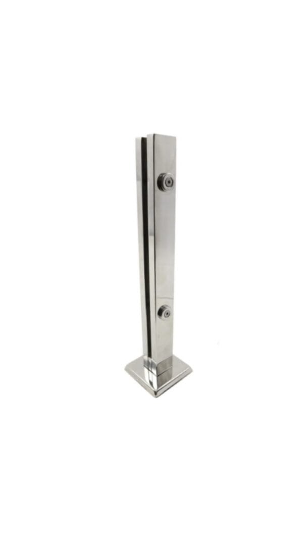 Torre De Inox Polido Para Guarda Corpo De Vidro - 40CM