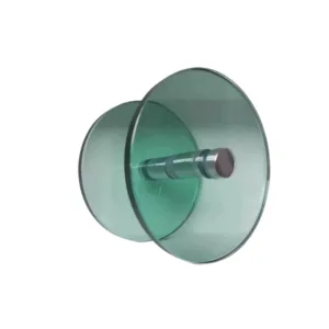 Puxador de Vidro Para Porta de Abrir -  Verde/Cromado