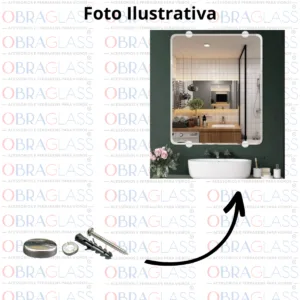 BOTÃO ROSCA INTERNA ABS COM PARAFUSO ROSCA EXTERNA PARA ESPELHO QUADRO ObraGlass 3 BOTÃO ROSCA INTERNA ABS COM PARAFUSO ROSCA EXTERNA PARA ESPELHO QUADRO ObraGlass 3