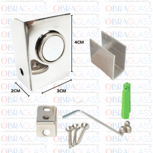 BATENTE FIXADOR MAGNETICO PARA PORTA DE VIDRO OBRAGLASS 3 BATENTE FIXADOR MAGNETICO PARA PORTA DE VIDRO OBRAGLASS 3