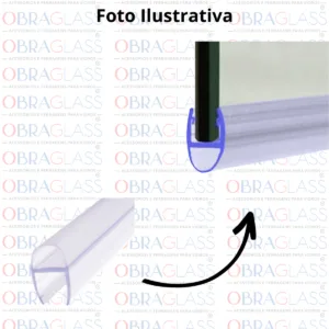 PERFIL SILICONADO BARRIGUINHA PARA VIDRO TEMPERADO 8MM OU 10MM BLINDEX OBRAGLASS 6