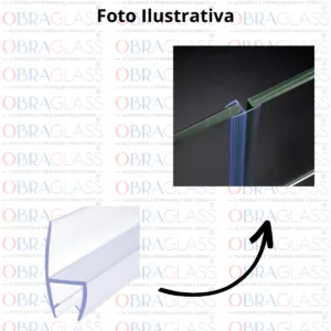 PERFIL SILICONADO CADEIRINHA PARA VIDRO TEMPERADO 8MM OU 10MM BLINDEX OBRAGLASS 3